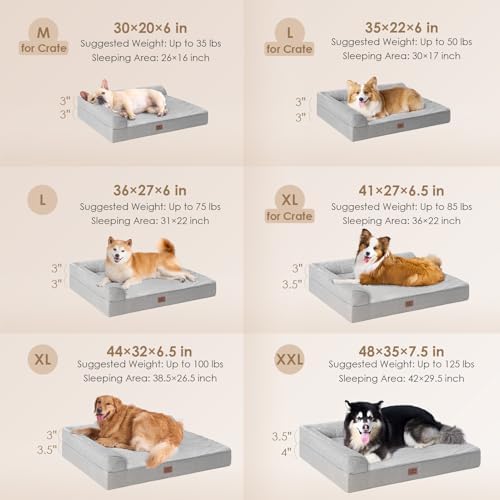 EHEYCIGA Memory Foam Dog Bed for Crate, Large Orthopedic Dog Bed - Image 2
