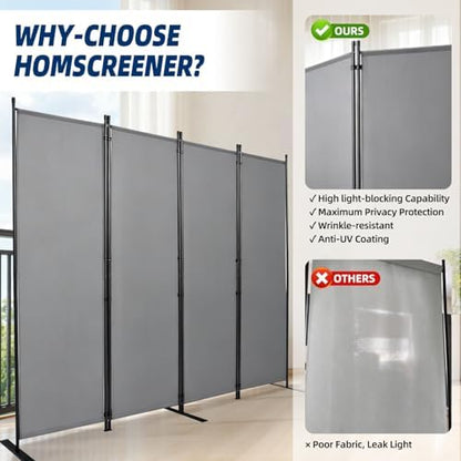 4 Panel Wide Room Divider Wall Screen - Image 4