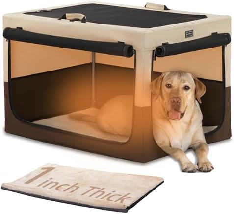 PETSFIT Portable Dog Crate for Medium Large Dogs, – 36" Soft Dog Travel Crates by Petsfit