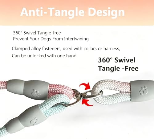 Double Dog Leash for Two Dogs Walking & Training Trangle Free - Image 4