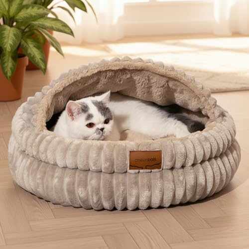 CHEERPALS Cat Cave Bed for Indoor Cats Covered Hooded Pet Bed by CHEERPALS