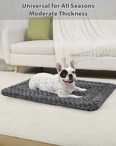 Exsnugy Washable Dog Bed Mat Medium Size Fluffy Pet Crate Pad 24x18 - Image 3