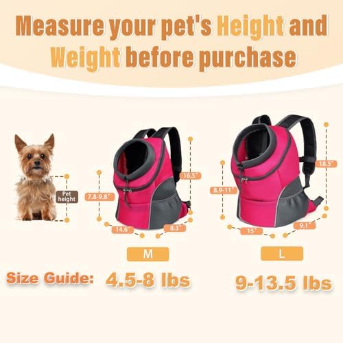 YUDODO Dog Front Carrier Backpack, Adjustable Breathable Dog Backpack - Image 2