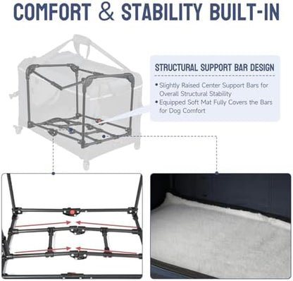 PEGIC 30" Collapsible Rolling Dog Crate - Image 2