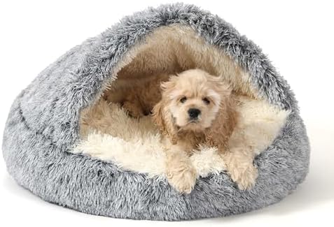 NOYAL Hooded Donut Bed, Calming Cave by Noyal
