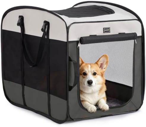 DONORO Dog Kennels and Crates for Medium Dogs, Portable Pop Up Indoor Pet Cage by DONORO
