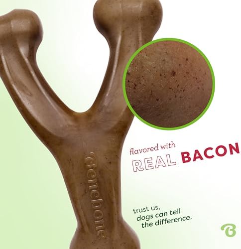 Benebone Wishbone Dog Chew Toy for Aggressive Chewers, Real Bacon - Image 2