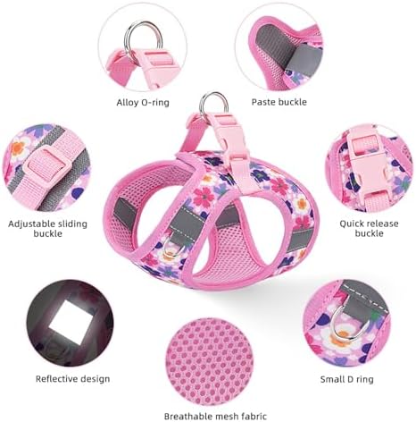 Small Dog Harness Black Dinausor No Pull Step in Vest Harness - Image 4