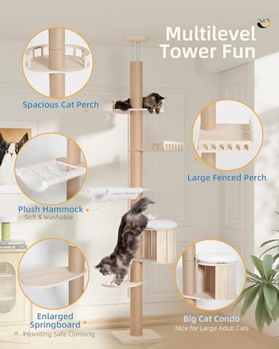 Aechonow 10.2ft Floor to Ceiling Cat Tree - Image 2