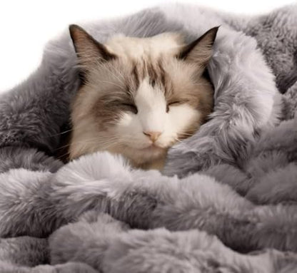 SOMAHE Soft Faux Fur Pet Blanket, Medium 28x22 Dark Gray by COZYHOMECHICSTYLE