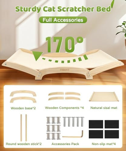 34-Inch Cat Scratching Bed, Natural Sisal Scratching Pad - Image 4