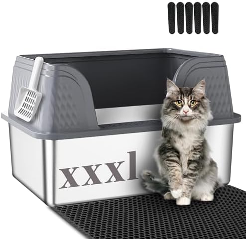 Suhaco XXXL Stainless Steel Litter Box by Suhaco