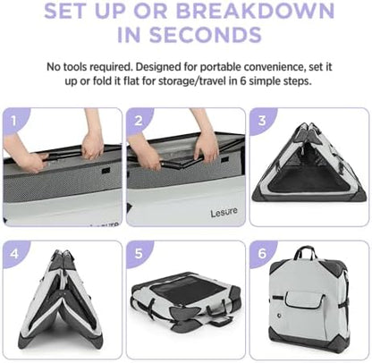 Lesure Portable Soft Collapsible Dog Crate - Image 6