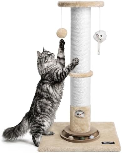 35-Inch Tall Cat Scratching Post, Stable Base by Ahomdoo