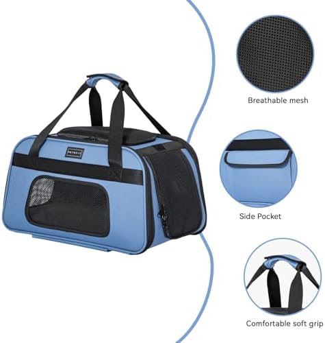 Petsfit Cat Carrier with Wheels, Removable Spinner Wheels - Image 5