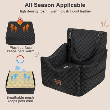 JOEJOY Elevated Dog Car Seat for Small/Medium Dogs up to 35 lbs, Memory Foam - Image 6