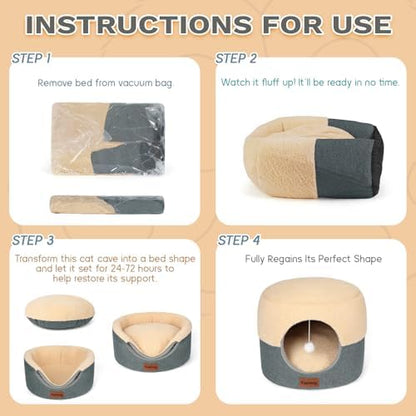 2-in-1 Foldable Cat Bed for Indoor Cats, Cat Cave & Sofa Bed - Image 6