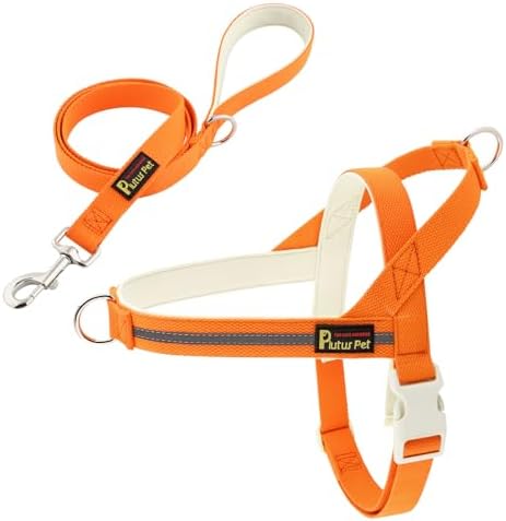 Plutus Pet Cotton Dog Harness and Leash Set, Reflective and Soft Padded by PLUTUSPET