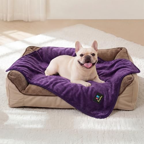Luciphia Waterproof Pet Blanket, Washable Reversible Sherpa Fleece Throw by luciphia