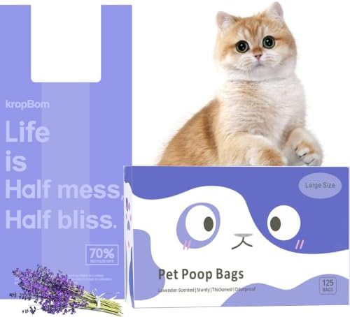 125 Count Large Cat Litter Bags Lavender Scented by KropBom