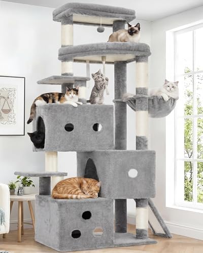 Heybly Cat Tree, 74-Inch Streamlined Cat Tower by HEYBLY