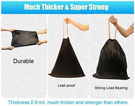 10 Gallon Drawstring Trash Bag Garbage Bag Trash Can Liner, 0.9 Mil - Image 3