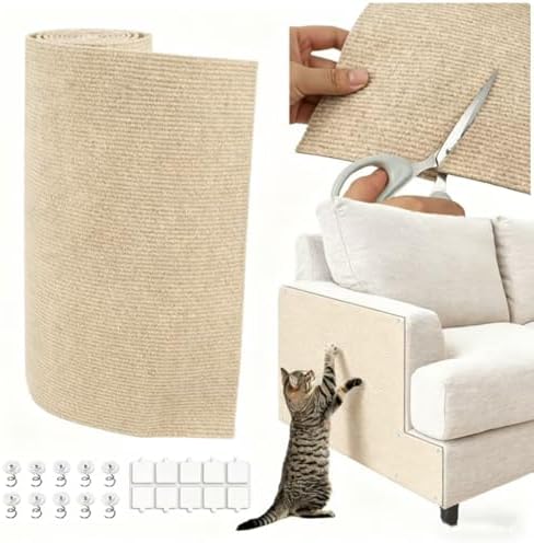 Cat Scratch Mat, 78.7"x15.8" Trimmable Self-Adhesive Cat Scratcher Carpet by YITMOYM