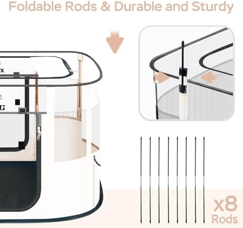 XRG Foldable Dog Playpen with pad，Indoor Cat Kennel L - Image 6