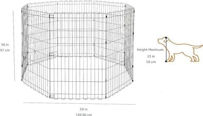 Amazon Basics Portable Foldable Octagonal Metal Exercise Dog Playpen, - Image 2