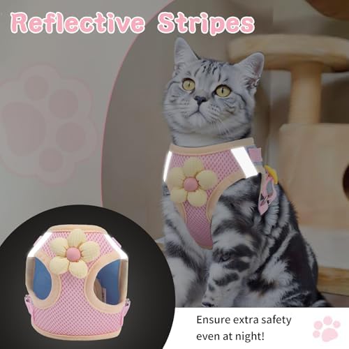 Cat Harness and Leash Set, Escape Proof Soft Vest Walk Pink S - Image 4