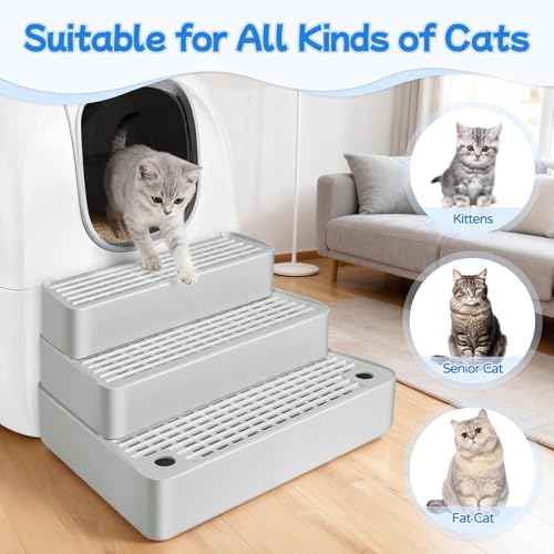 Extra Large 3 Steps Litter Box Ramp, Adjustable Cat Litter Box Step - Image 4