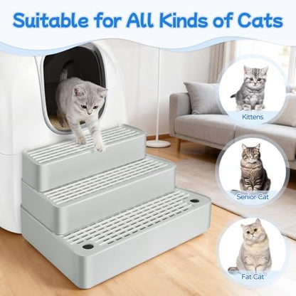 Extra Large 3 Steps Litter Box Ramp, Adjustable Cat Litter Box Step - Image 4
