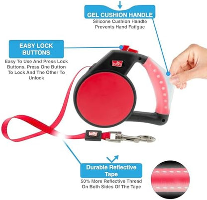 WIGZI Gel Handle Reflective Tape Retractable Leash - Image 2
