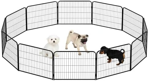 BestPet | Dog Playpen | 24", 12 Panels | Heavy Duty Metal Pet Exercise Pen by BestPet