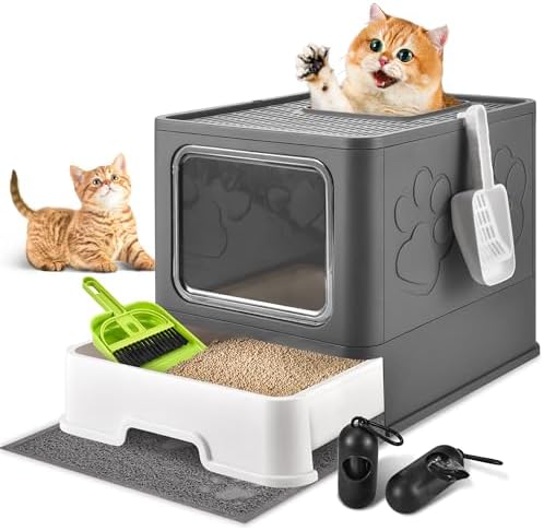 Covered Cat Litter Box, Extra Large Drawer Design by HOMAGICO