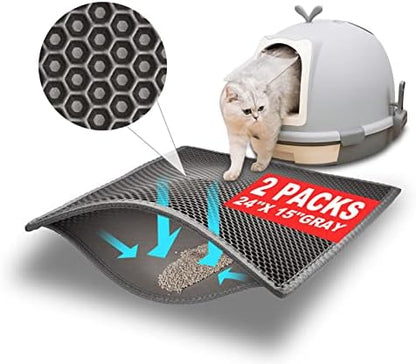 Pieviev Double Layer Cat Litter Mat Traps Litter 24''x15'' 2 Pack by Pieviev