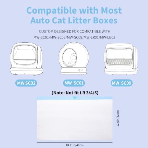 60 Count Drawstring Cat Litter Bags Compatible - Image 2