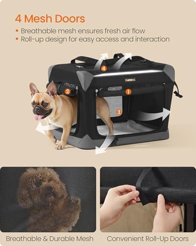 Feandrea Collapsible Dog Crate, Portable Pet Travel Crate, 24 Inches - Image 4