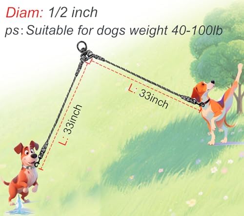 Double Dog Leash Coupler, Heavy Duty Extension Rope - Image 4