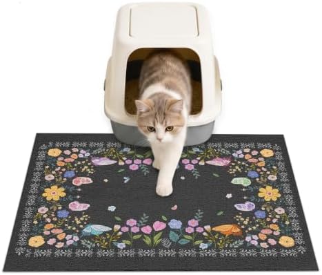 Unicorn Catcher 24"x15" Cat Litter Mat Non-Slip Washable Litter Box Mat by UnicornCatcher