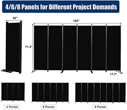 Room Divider 6 Panel-132''Wide, 6FT Room Dividers and Folding Privacy Screen - Image 6