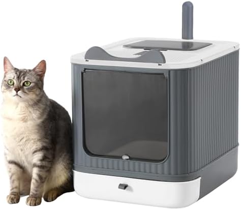 Foldable Enclosed Cat Litter Box by LCZLBRRD