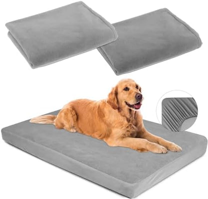 Dog Bed Covers Replacement Washable 100% Waterproof Soft Dog Bed Sheet Grey 2 by LotuFlor