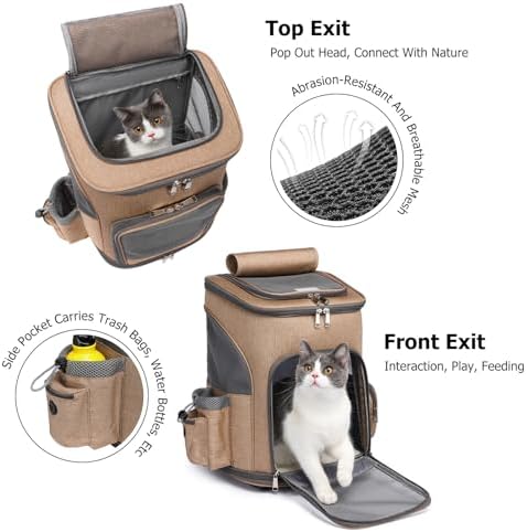 PETCUTE Wheeled Pet Carrier Backpack, Foldable 2-in-1 Pet Stroller, Travel - Image 4