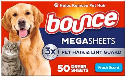 Bounce Pet Hair and Lint Guard Mega Dryer Sheets by Bounce