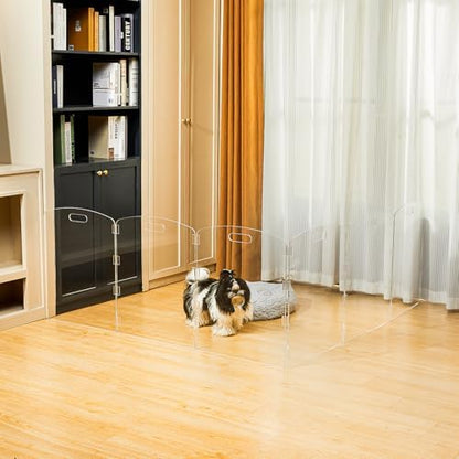 Modern Frame Clear Acrylic Freestanding Pet Gate - Image 5