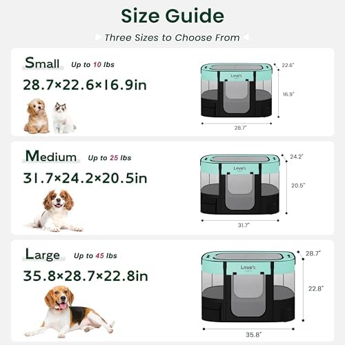 Love's Cabin Medium Dog Tent Crate, Portable Foldable Pop Up Dog Kennel Playpen - Image 2