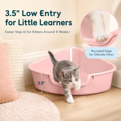 Corner Litter Box, Low Entry Kitten Litter Box - Image 3