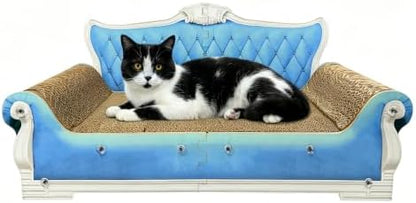Luxury Cardboard Cat Scratcher Sofa Bed, Couch Shaped Scratching Board by INRLKIT