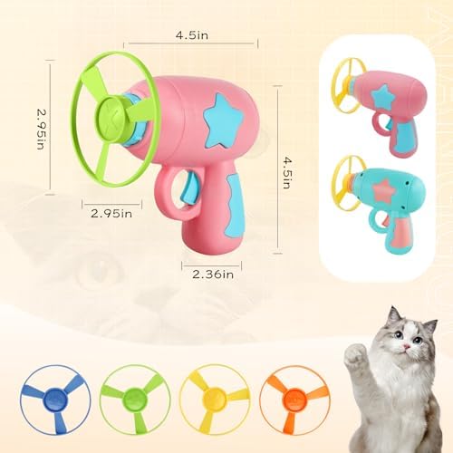 Andiker Cat Fetch Toy, Interactive Kitten Flying Disc Launcher Toy - Image 2